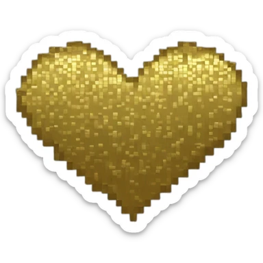 8-bit Golden Heart sticker