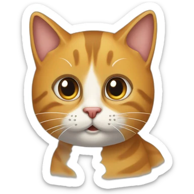 Un cara de gato con asombro  sticker