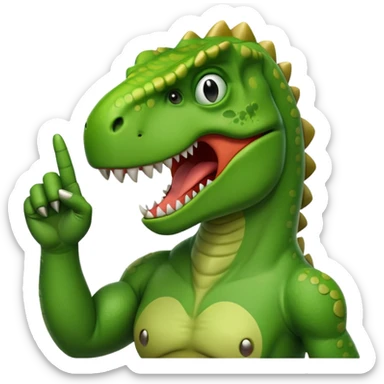 T-Rex giving the middle finger sticker