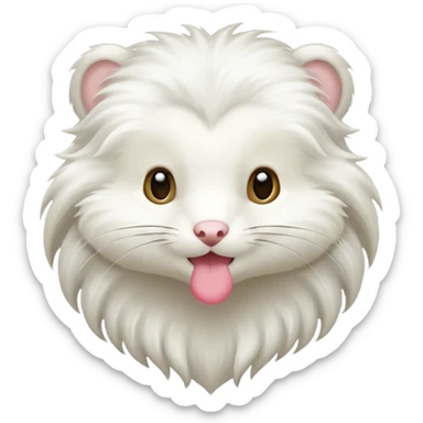 long haired white mink sticker