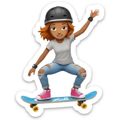 skateboarder black girl mugshot with  sticker