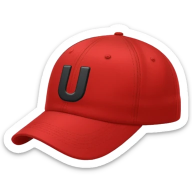 I need this emoji 🧢 changed to red with a black U on it  sticker