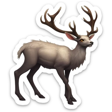 Modern Realistic Rare Fantasy Antlers Vernid-Trico-species by LiLaiRa, full body sticker