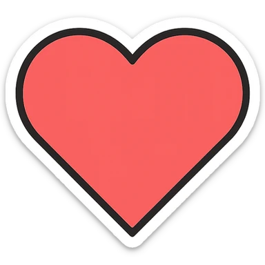 heart icon, clean and simple, modern icon style sticker