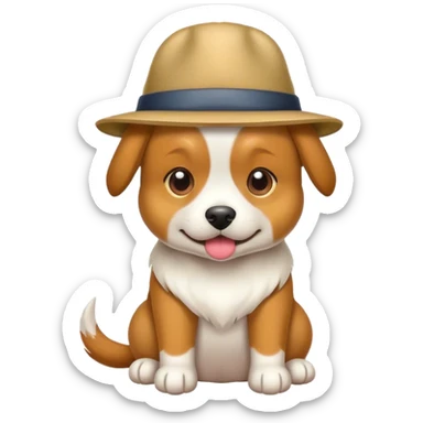 Dog wearing hat  sticker