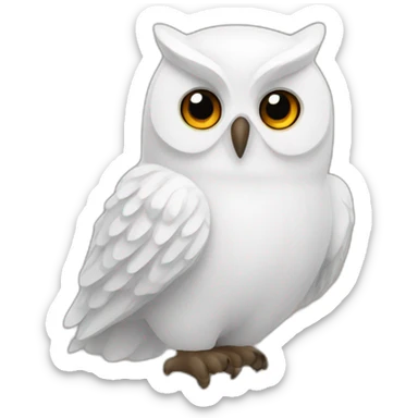 White owl brown stripes amber eyes sticker