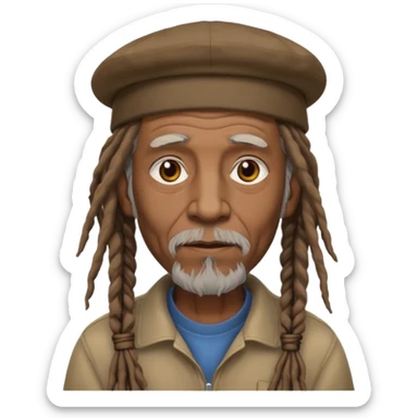dreadlocks old man, cap hat sticker