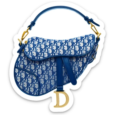 blue dior printed saddle bag sticker