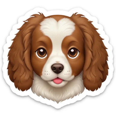 spaniel with heart sticker