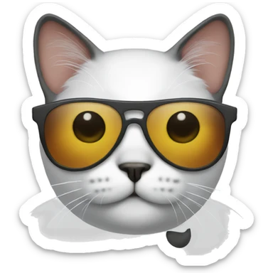 Cat with sunglasses sticker