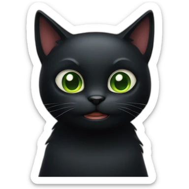 evil genius black cat sticker