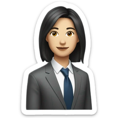 A young dark-haired real estate agent with medium length hair sticker