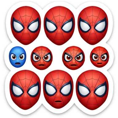 Please create spider man face emojis sticker