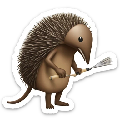 echidna pintando una comedreja sticker
