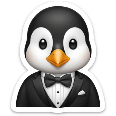penguin with bow tie diffrent colour tie sticker
