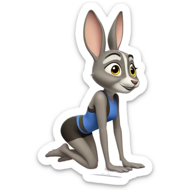 judy hopps doing downward dog sticker
