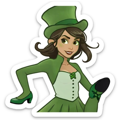 eine Commercial Tänzerin mit langen, braunen, glatten Haaren und braunen Augen sticker