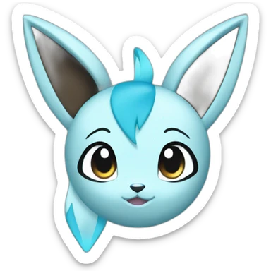 Glaceon Pokemon ears hanging down sticker
