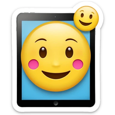 emoji drawing on tablet sticker