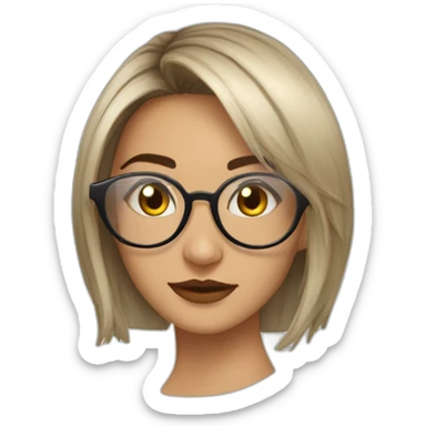 natalia con cabello recogido i gafas transparentes eyecat sticker