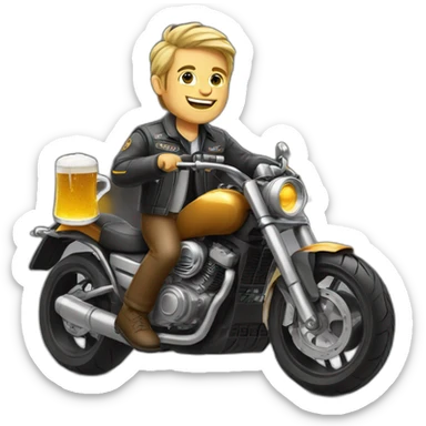 Petr Pavel with beer on motorbike sticker