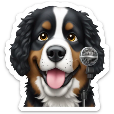 Berner talking into a microphone  sticker