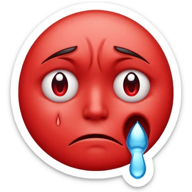 a very sad face that's red, can you make it less human sticker