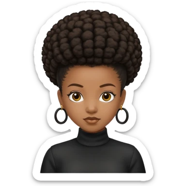 black girl with slick back afro puffkid sticker