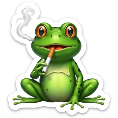 A frog smoking sticker