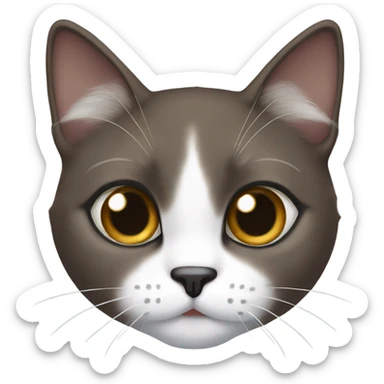 Snowshoe cat with a white nose and dark face sticker