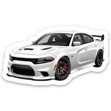 CHARGER DOSH HellCat SRT white and With low suspension body kit 4k, 8k and carbon: spoiler Wheels and hood  sticker