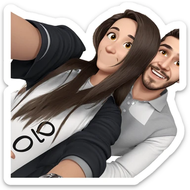 smiling couple selfie moment sticker