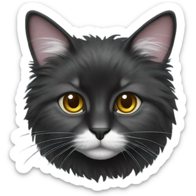 A black angora cat sticker