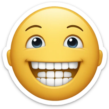 Smile with only bottom teeth not showing the upper teeth  sticker