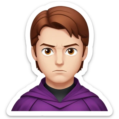 Young Erik Lehnsherr with brown hair, serious expression, before becoming Magneto sticker