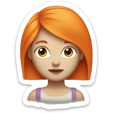 girl with orange hair, white skin sticker