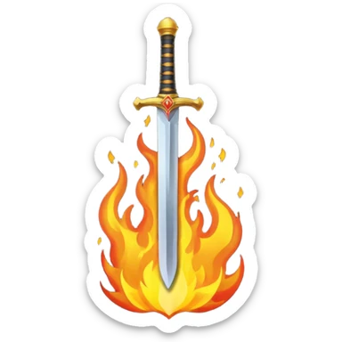 a sword on fire emoji sticker