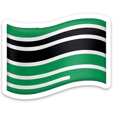 Flag of the Ural Republic Black Green and White sticker