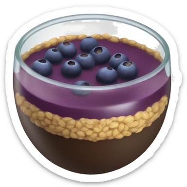 Açaí bowl in a clear cup sticker