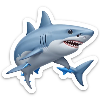 A shark with three legs wearing blue Nike shoes sticker