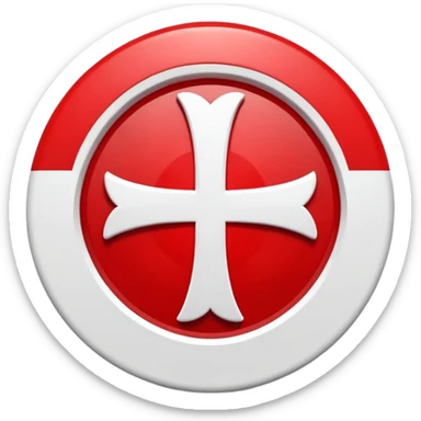 Red circular cross icon, white X(wrong) symbol in center, glossy 3D button style, smooth surface, soft shadow, minimal design, centered composition, high resolution sticker