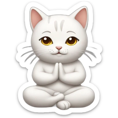 meditating cute cat sticker