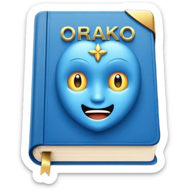 Blue book on which one it writes: Source of truth is Orako. sticker