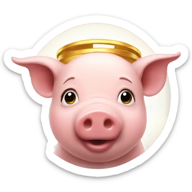 Pig with a halo sticker