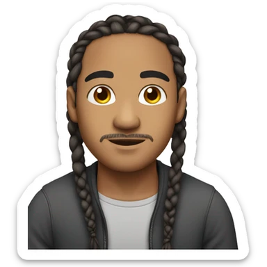 lightskin man with neck length braids not tied up sticker