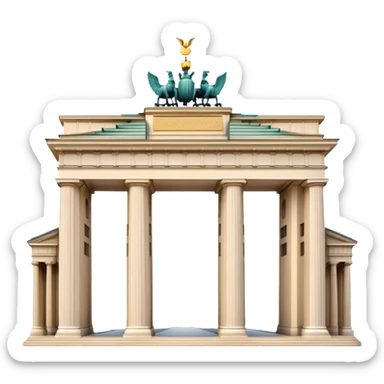Cinematic Realistic Brandenburg Gate Landmark Emoji, depicted as the iconic neoclassical monument rendered with lifelike detail and dynamic, historic lighting. sticker