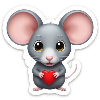 Rat with heart sticker