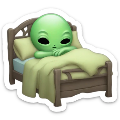 alien sleeping sticker
