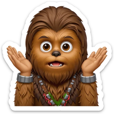   Chubaca con las manos en la cara sorprendido sticker