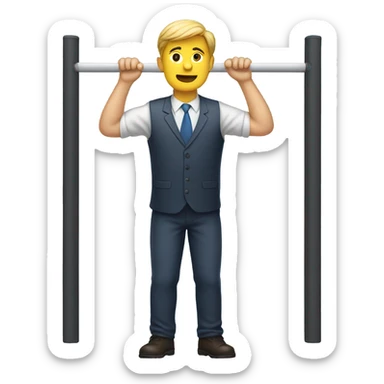 a man under a bar/line sticker